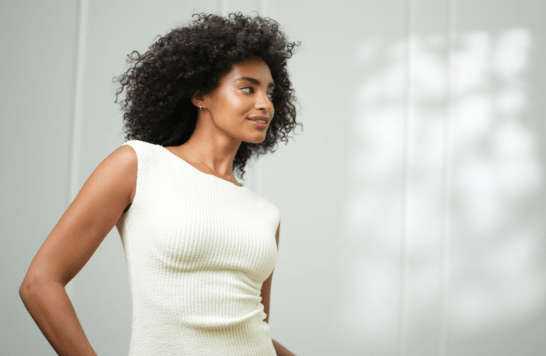 Curly haired model from FS commercial